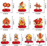 10 Pcs Chinese New Year Party Decorations Red Gold Honeycomb Table Centerpieces