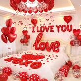 1100 Pcs Valentines Day Balloons Kit Red Hearts Silk Rose Petals Romantic Party Decor