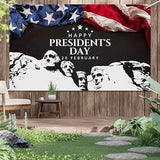 Presidents Day Banner: 70" American Flag Backdrop, Patriotic Decor