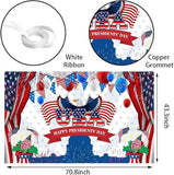 Presidents Day Banner 70 Inch by 43 Inch American Flag Backdrop Patriotic Party Supplies