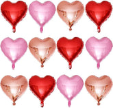 12 Pcs Red Heart Foil Balloons 18 Inch Love Balloons for Valentines Birthday Wedding Party