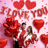 I Love You Balloons Valentines Red Heart Foil Balloon 1000 Rose Petals Wedding Party