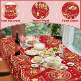 122 Pcs Chinese New Year 2026 Disposable Plates Napkins Forks Tableware For Party