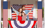 President Day Decorations Memorial Day Indoor Outdoor Hanging American Flag Banners 2 Pcs
