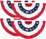 1.5x3 Ft Pleated Fan Flag 4 Pack Patriotic American Bunting President Day Decoration