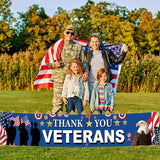 Veterans Day Decoration Banner 120x20 Inch America President Day Backdrop Porch Lawn Garden Decor