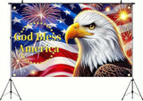 President Day Background Banner 71x43 Inch US Flag Bald Eagle Patriotic Party Supplies