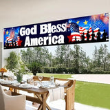 God Bless America Banner 118x20 Inch President Day Outdoor Yard Party Patriotic Decor