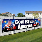 God Bless America Banner 118x20 Inch President Day Outdoor Yard Party Patriotic Decor