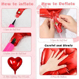 100 Pcs Red Heart Foil Balloons 18 Inch Valentines Day Love Balloon Party Decor