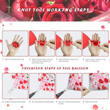 Valentines Day Balloons Kit I Love You Love Bear Red Heart Balloons with 500 Rose Petals
