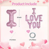 16 Inch Pink I Love You Letter Foil Balloons for Valentines Day Wedding Party Decor