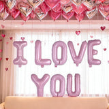 16 Inch Pink I Love You Letter Foil Balloons for Valentines Day Wedding Party Decor