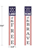 Presidents Day Patriotic Home of the Brave Outdoor Banner Door Porch Yard Decor