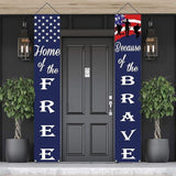 American Flag Patriotic Soldier Porch Sign Banner Yard Indoor Outdoor Presidents Day Decor
