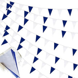 50 Feet Dark Blue White Pennant Banner Triangle Bunting Flags Party Decorations 30 Pcs