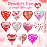 60 Pcs Happy Valentines Day Balloons 18 Inch Red Pink Heart Party Decor
