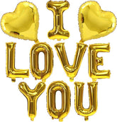 16 Inch Gold I Love You Letter Balloons 18 Inch Heart Valentines Wedding Party Decor