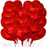 16 Pcs Red Heart Balloons 18 Inch Foil Love Valentines Wedding Party Decor