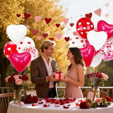 Red and White Heart Balloons Valentines Confetti Latex Love Wedding Party Decor