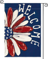 Patriotic President Day Garden Flag Double Sided Floral Daisy Yard Decoration