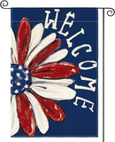 Patriotic President Day Garden Flag Double Sided Floral Daisy Yard Decoration