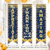 3PCS Blue Gold We Appreciate You Banner Thank You Appreciation Party Decoration