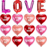 16 Pcs Valentines Day Heart Balloons 18 Inch Red Pink Love Wedding Party Decor