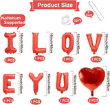 16 Inch Red I Love You Balloon Banner Mylar Letters Hearts Valentines Anniversary Party Decor