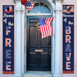 Memorial Day Porch Banner Patriotic Red White Blue President Day Decorations
