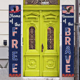 Memorial Day Porch Banner Patriotic Red White Blue President Day Decorations