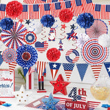 34PCS President Day Decorations USA Flag Stars Banner Outdoor Party Supplies