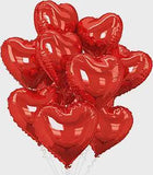 10 Red Heart Balloons 18 Inch Foil Love Balloons for Valentines Wedding Party