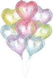 20 Pcs Crystal Pastel Clear Heart Balloons 18 Inch Transparent Mylar for Valentines Party