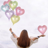 20 Pcs Crystal Pastel Clear Heart Balloons 18 Inch Transparent Mylar for Valentines Party