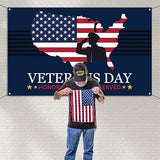 Veterans Day Backdrop Banner Honoring All Who Served Patriotic President Day Decoration