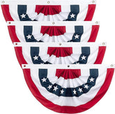 USA Pleated Fan Flag Bunting: Patriotic Red, White & Blue