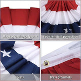 USA Pleated Fan Flag Bunting: Patriotic Red, White & Blue