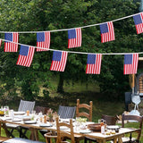 American Flags USA String Banner for President Day Patriotic Events 33 Feet 30 Flags