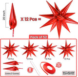Large Red Star Balloons 20 Inch Pack of 52 for Christmas Birthday Party Decor