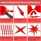 Large Red Star Balloons 20 Inch Pack of 52 for Christmas Birthday Party Decor
