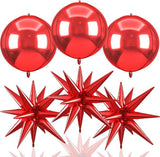 6Pcs 22 Inch Red Star Balloons Large Foil Balloons Birthday Wedding Party Decor