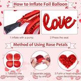 114Pcs Red Valentines Day Decorations I Love You Balloons Rose Petals Garland Decor