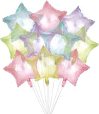 20Pcs Crystal Pastel Clear Star Balloons 18 Inch Transparent Mylar Party Decor