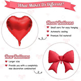 10Pcs Red Pink Heart Foil Balloons 18 Inch Bow Balloon Birthday Wedding Party Decor