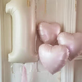 12Pcs Baby Pink Heart Balloons 18 Inch Pearl Foil Balloons Birthday Wedding Party