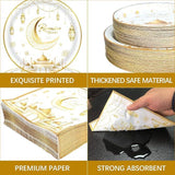 180 Piece Ramadan Eid Mubarak Party Supplies Plates Napkins Set for 60 Guests