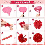 Red Valentines Day Decorations Set I Love You Banner Rose Petals Heart Balloons Streamers