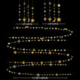 Gold Star Moon Garland Party Decorations Crescent Star Streamer Banner Kit