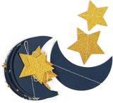 Navy Blue Gold Moon Star Garland 52Ft Twinkle Star Hanging Banner Party Decorations